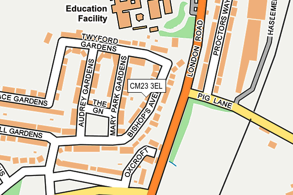 CM23 3EL map - OS OpenMap – Local (Ordnance Survey)