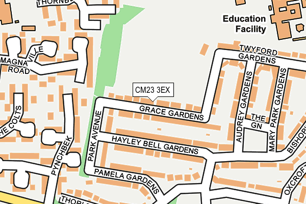 CM23 3EX map - OS OpenMap – Local (Ordnance Survey)