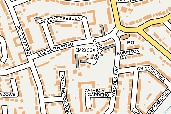 CM23 3GX map - OS OpenMap – Local (Ordnance Survey)
