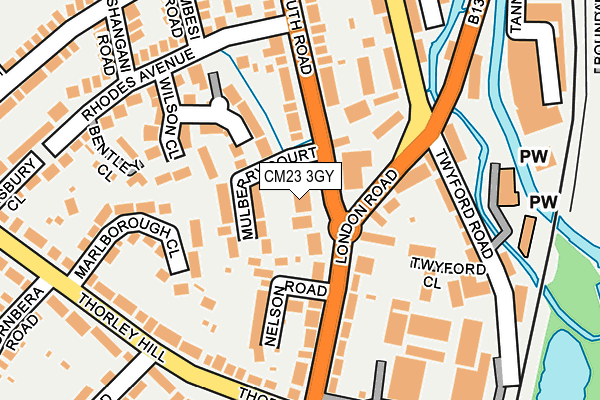 CM23 3GY map - OS OpenMap – Local (Ordnance Survey)