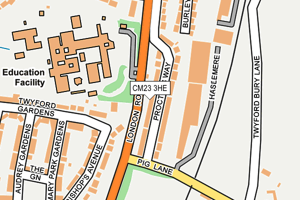 CM23 3HE map - OS OpenMap – Local (Ordnance Survey)
