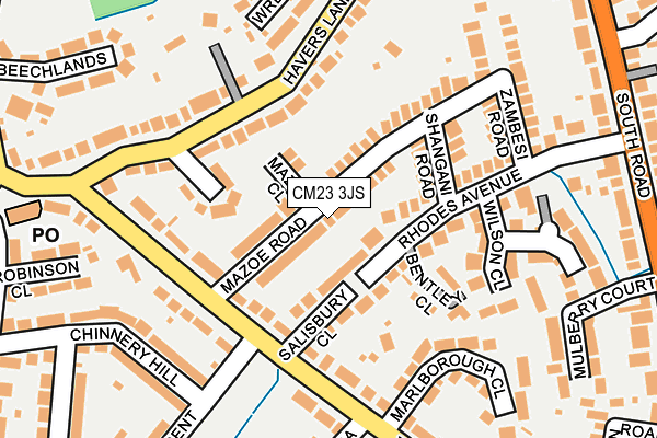 CM23 3JS map - OS OpenMap – Local (Ordnance Survey)