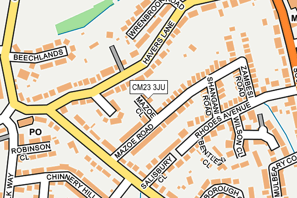 CM23 3JU map - OS OpenMap – Local (Ordnance Survey)