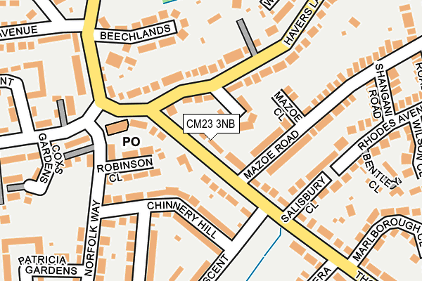 CM23 3NB map - OS OpenMap – Local (Ordnance Survey)