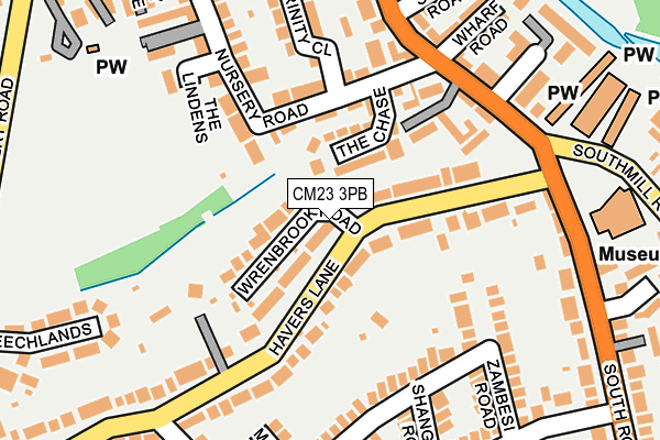 CM23 3PB map - OS OpenMap – Local (Ordnance Survey)