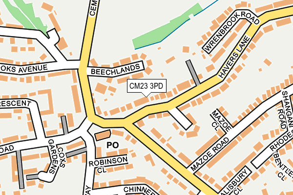 CM23 3PD map - OS OpenMap – Local (Ordnance Survey)