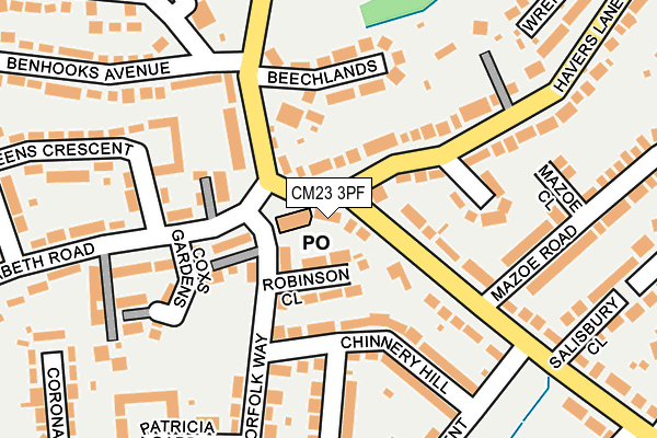 CM23 3PF map - OS OpenMap – Local (Ordnance Survey)