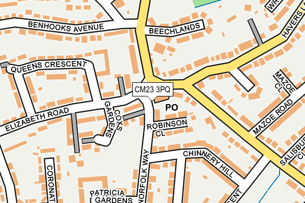 CM23 3PQ map - OS OpenMap – Local (Ordnance Survey)