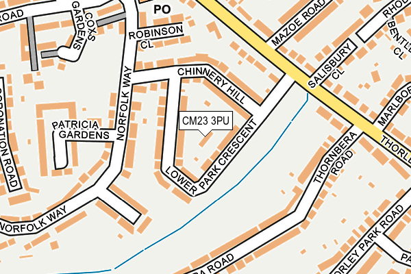 CM23 3PU map - OS OpenMap – Local (Ordnance Survey)