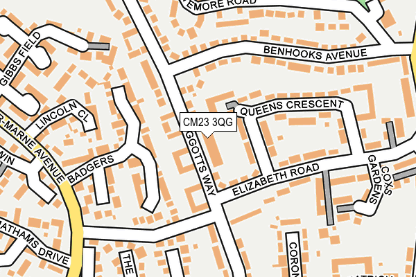 CM23 3QG map - OS OpenMap – Local (Ordnance Survey)
