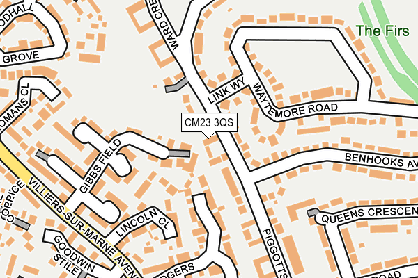 CM23 3QS map - OS OpenMap – Local (Ordnance Survey)