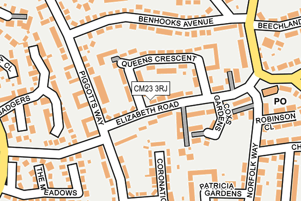 CM23 3RJ map - OS OpenMap – Local (Ordnance Survey)