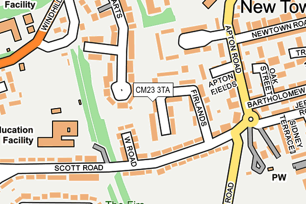 CM23 3TA map - OS OpenMap – Local (Ordnance Survey)