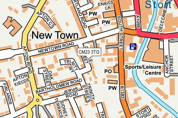 CM23 3TG map - OS OpenMap – Local (Ordnance Survey)