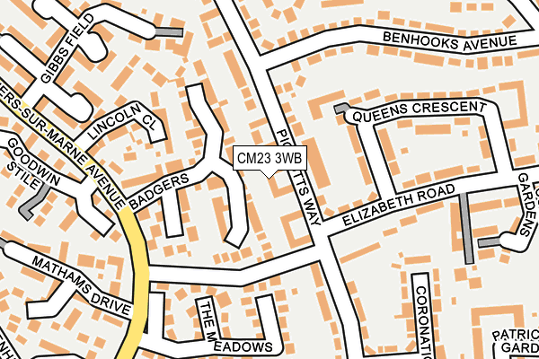 CM23 3WB map - OS OpenMap – Local (Ordnance Survey)