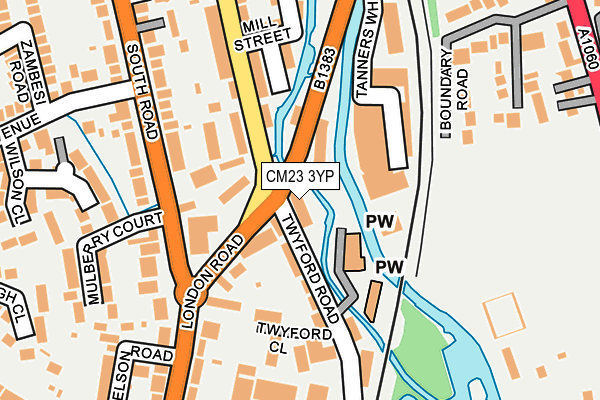 CM23 3YP map - OS OpenMap – Local (Ordnance Survey)