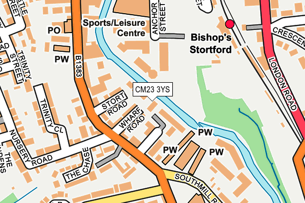 CM23 3YS map - OS OpenMap – Local (Ordnance Survey)