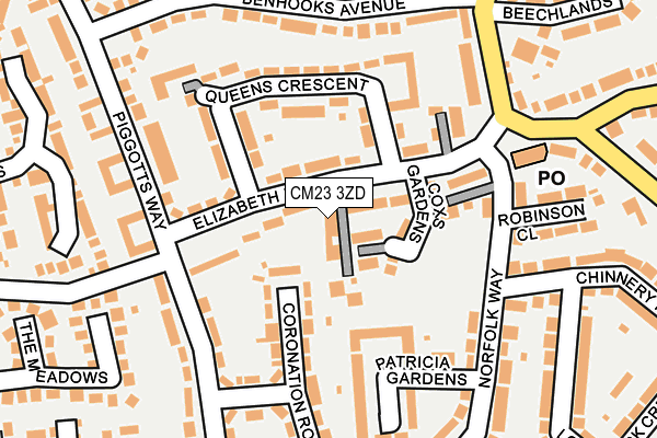 CM23 3ZD map - OS OpenMap – Local (Ordnance Survey)