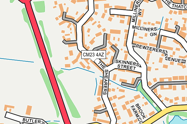 CM23 4AZ map - OS OpenMap – Local (Ordnance Survey)
