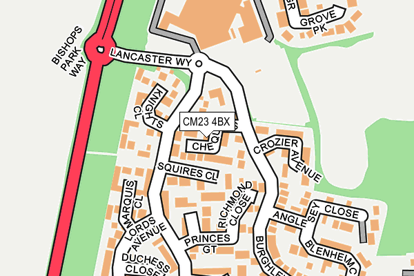 CM23 4BX map - OS OpenMap – Local (Ordnance Survey)