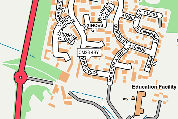 CM23 4BY map - OS OpenMap – Local (Ordnance Survey)