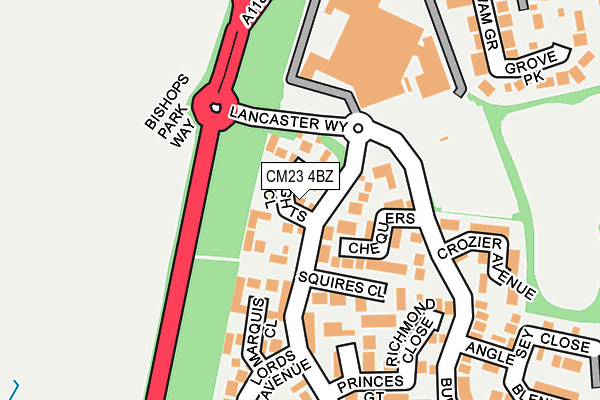 CM23 4BZ map - OS OpenMap – Local (Ordnance Survey)