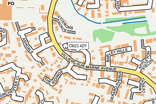 CM23 4DY map - OS OpenMap – Local (Ordnance Survey)