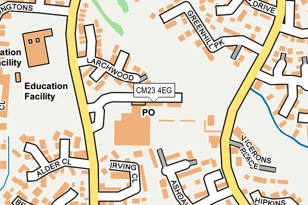 CM23 4EG map - OS OpenMap – Local (Ordnance Survey)