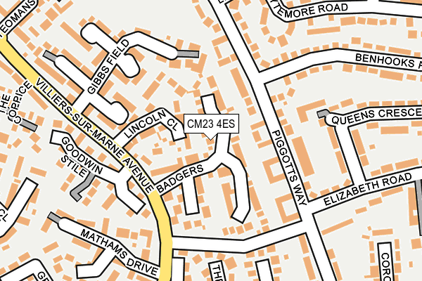 CM23 4ES map - OS OpenMap – Local (Ordnance Survey)