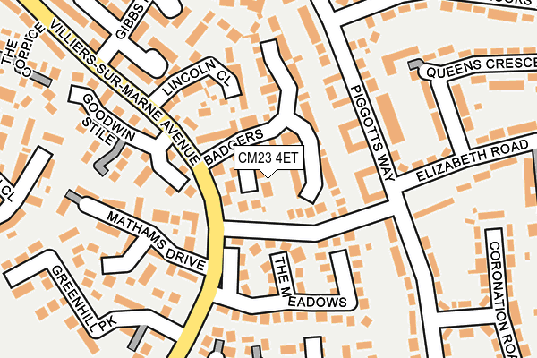 CM23 4ET map - OS OpenMap – Local (Ordnance Survey)