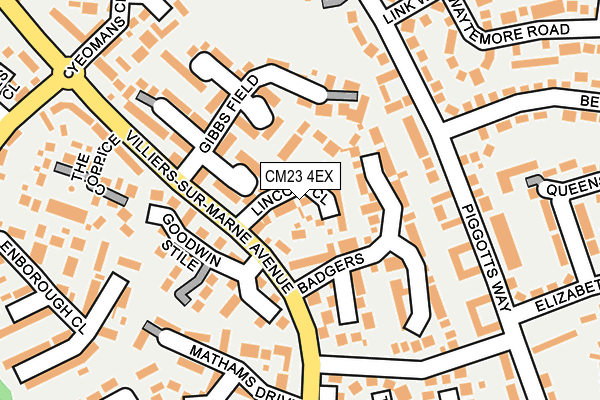 CM23 4EX map - OS OpenMap – Local (Ordnance Survey)