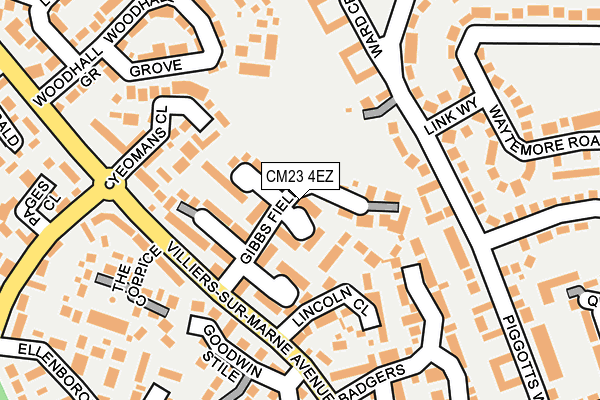 CM23 4EZ map - OS OpenMap – Local (Ordnance Survey)