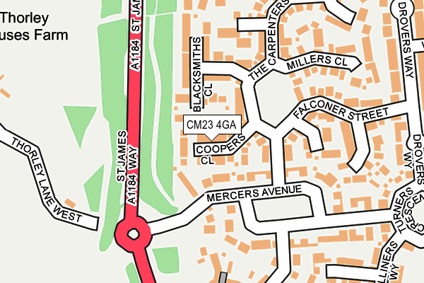 CM23 4GA map - OS OpenMap – Local (Ordnance Survey)