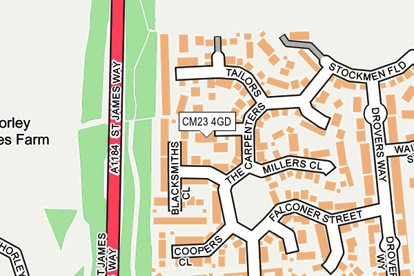 CM23 4GD map - OS OpenMap – Local (Ordnance Survey)