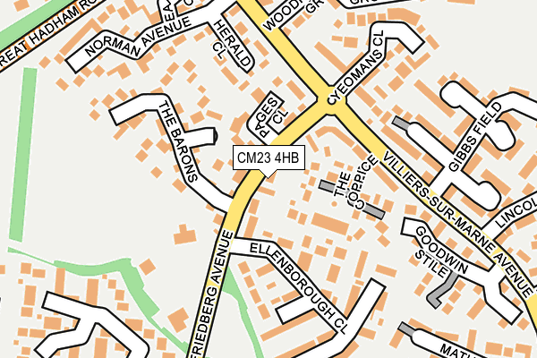 CM23 4HB map - OS OpenMap – Local (Ordnance Survey)