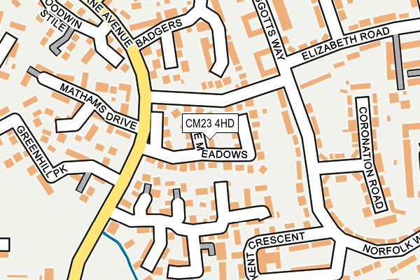 CM23 4HD map - OS OpenMap – Local (Ordnance Survey)