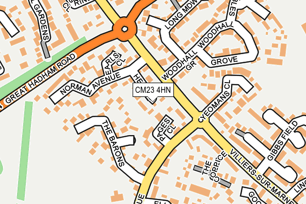 CM23 4HN map - OS OpenMap – Local (Ordnance Survey)