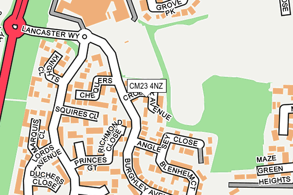 CM23 4NZ map - OS OpenMap – Local (Ordnance Survey)
