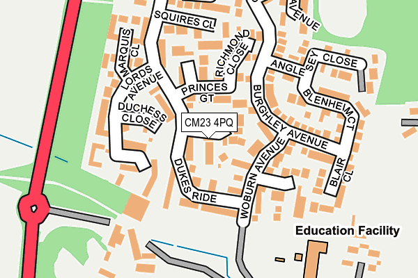 CM23 4PQ map - OS OpenMap – Local (Ordnance Survey)