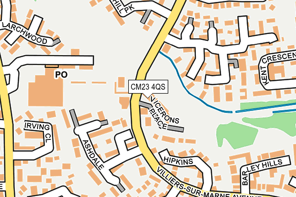 CM23 4QS map - OS OpenMap – Local (Ordnance Survey)