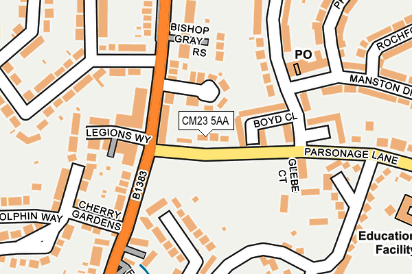 CM23 5AA map - OS OpenMap – Local (Ordnance Survey)