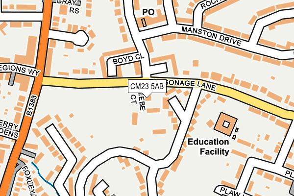 CM23 5AB map - OS OpenMap – Local (Ordnance Survey)