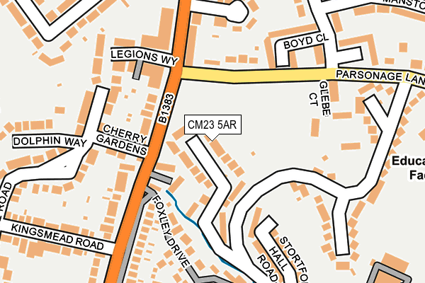 CM23 5AR map - OS OpenMap – Local (Ordnance Survey)
