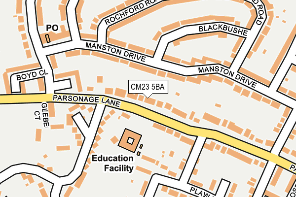 CM23 5BA map - OS OpenMap – Local (Ordnance Survey)