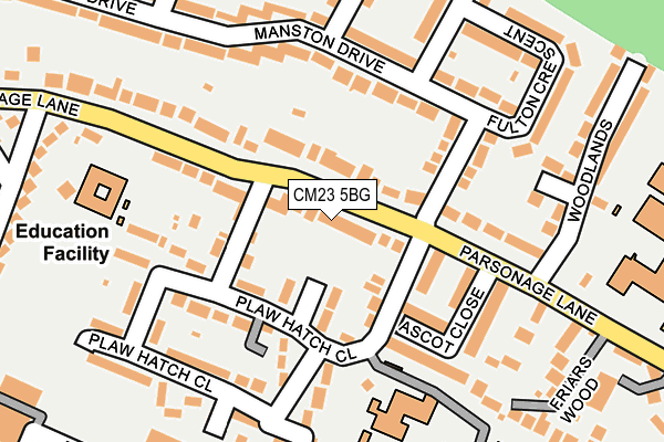 CM23 5BG map - OS OpenMap – Local (Ordnance Survey)