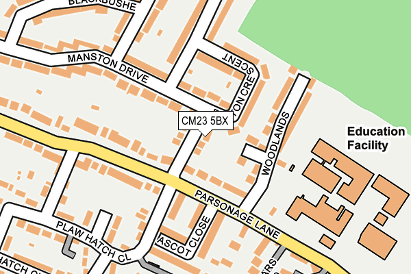 CM23 5BX map - OS OpenMap – Local (Ordnance Survey)