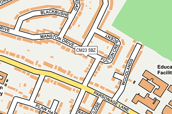 CM23 5BZ map - OS OpenMap – Local (Ordnance Survey)