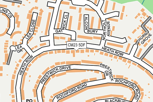 CM23 5DF map - OS OpenMap – Local (Ordnance Survey)