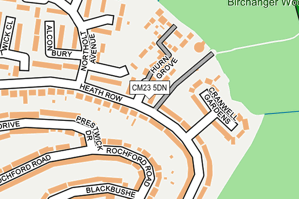 CM23 5DN map - OS OpenMap – Local (Ordnance Survey)