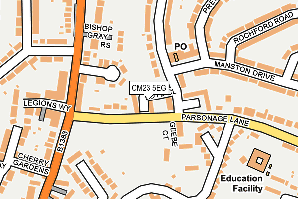 CM23 5EG map - OS OpenMap – Local (Ordnance Survey)